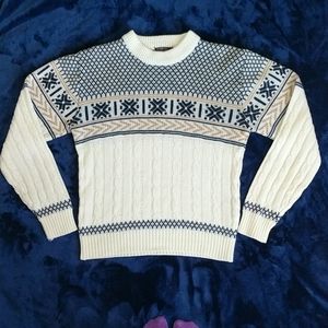 Vintage Sweater Winter Crew neck ski Size small